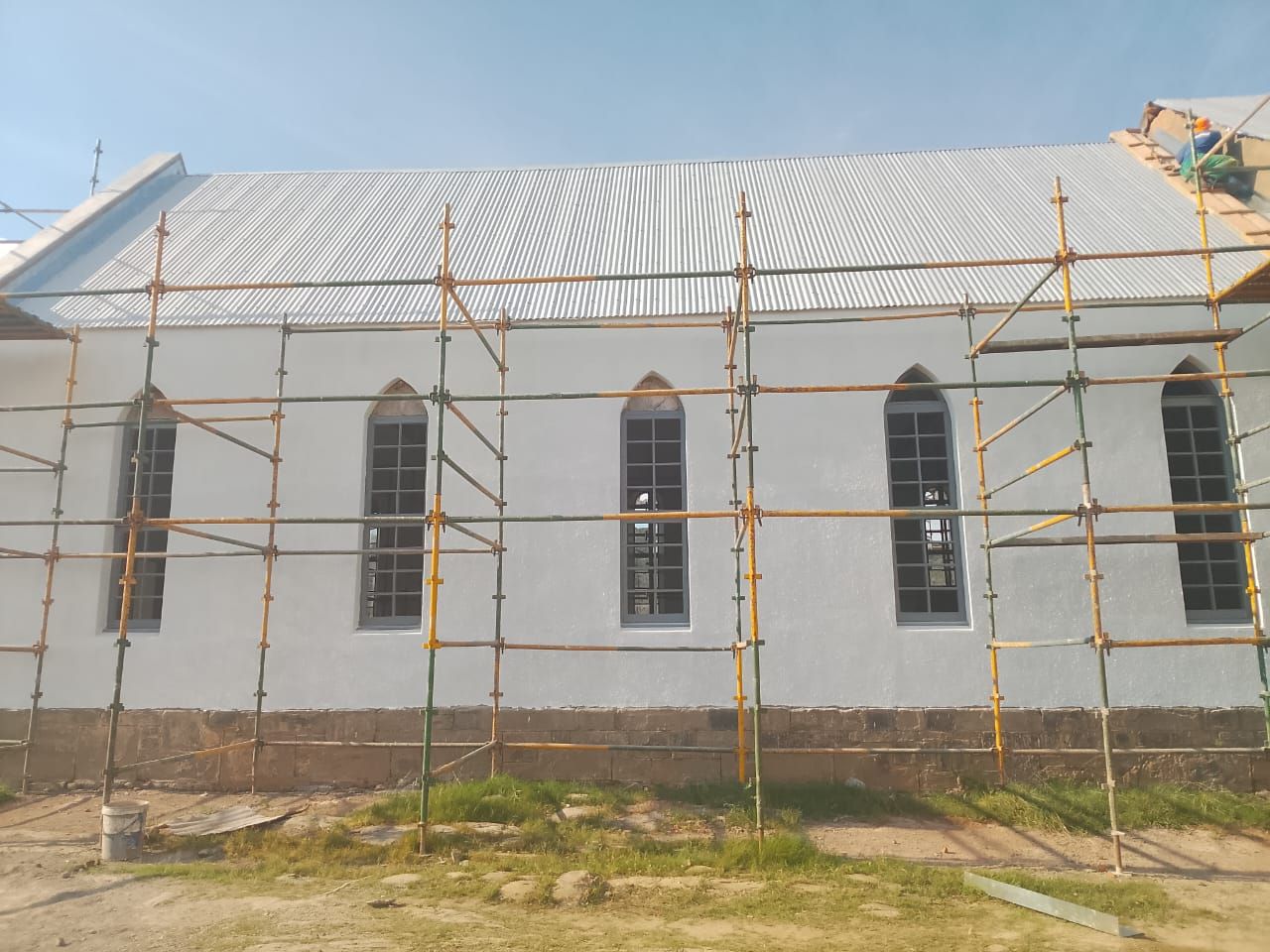 The restored Lesseyton Methodist Church, with new roof and walls